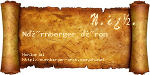 Nürnberger Áron névjegykártya
